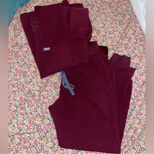 Figs burgundy small Catarina and Zamora joggers